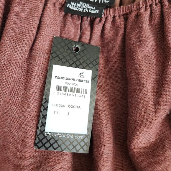 City Chic Dress Women's Small 16W Linen Blend Tiered Summer Breeze NWT - Picture 6 of 16